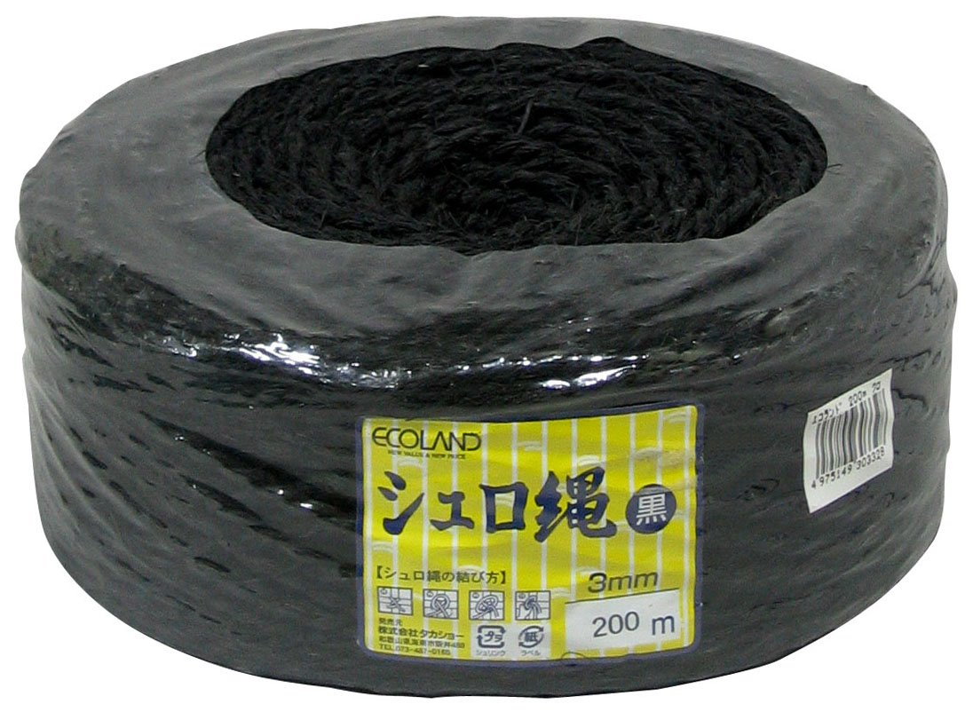 【特価商品】タカショー 棕梠縄(シュロナワ)エコランド 3mm×500m 黒 Amazon.co.jp: タカショー 棕梠縄(シュロナワ)エコランド 3mmX200m 黒